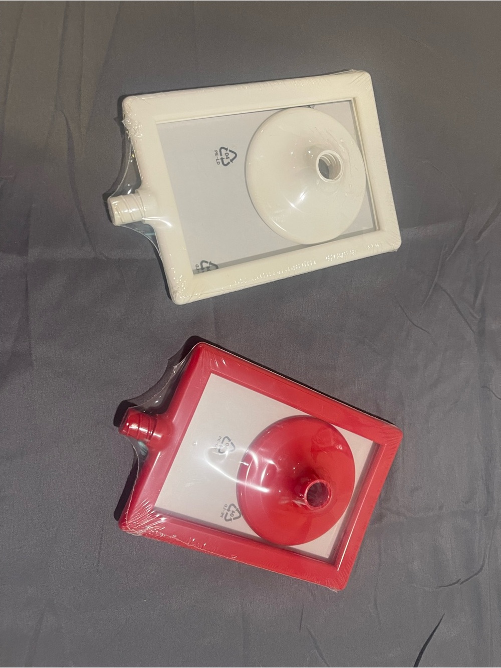 IKEA White and Red Decorative Picture Frames with Rounded Accent